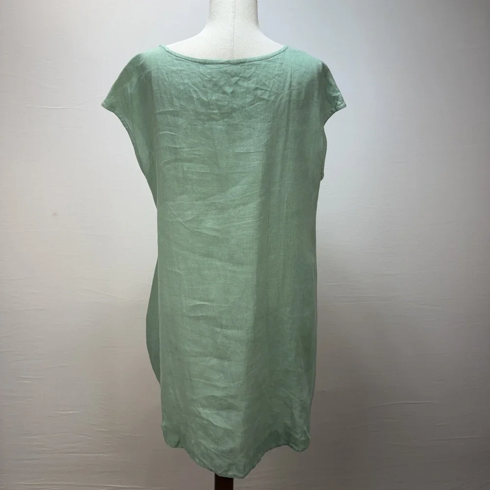 Bryn Walker Tunic Cropped Pants Matching Set Size‎ M Mint Green Linen Lagenlook